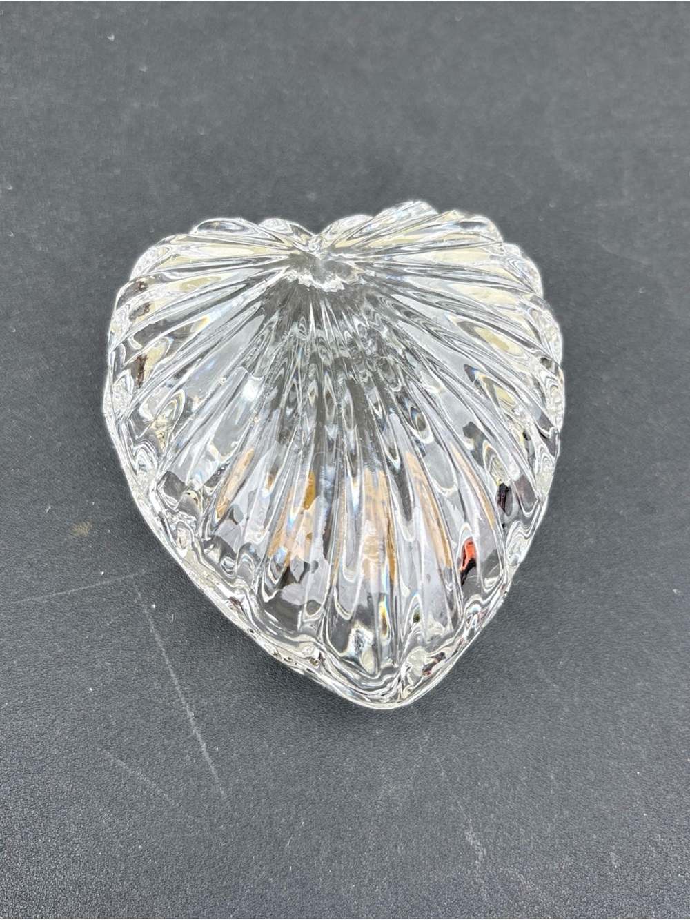 Heart-Shaped Clear Glass Jewelry Trinket Dish